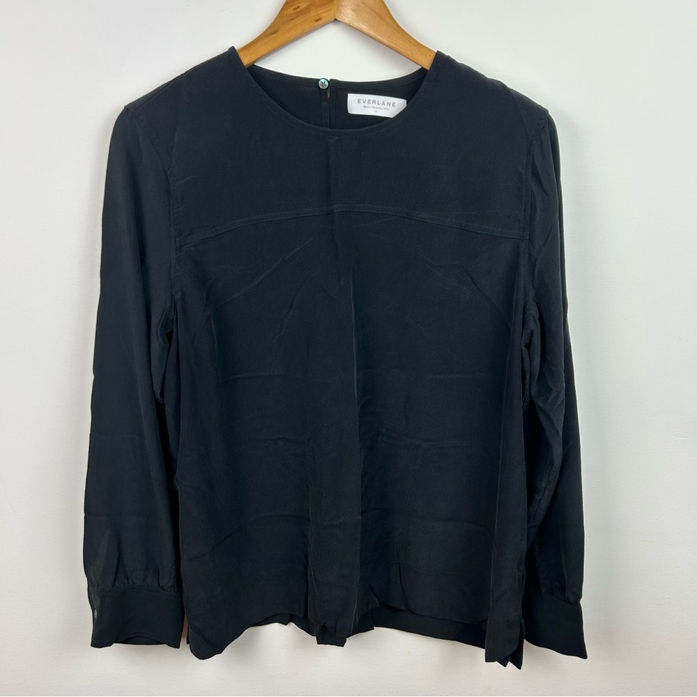 Everlane Black Silk Long Sleeve Size 14